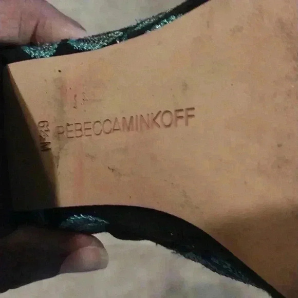 Rebecca Minkoff Black Teal Peach Billie Floral Embroidered Peep Toe Boot Sz 6.5 - Picture 5 of 8